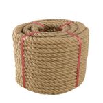 Jute Rope (1 in X 50 ft), 25mm Thick Twisted Manila Ropes, Natural Heavy Duty Hemp Rope for Swing Bed, Crafts, Railing, Tug of War, Landscaping, Gardening, Bundling, Hammock, Home Decorating