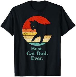 Best Cat Dad Ever Vintage Cat Father Dad Retro Sunset Gift T-Shirt