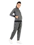 CHKOKKO Women Casual Track Suit T-Shirt Trackpant Co-ord Set Anthra L