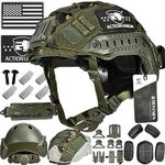 ACTIONUNION Airsoft Helmet Pro Set PJ Type Tactical Paintball Helmet (Olive Drab Set)
