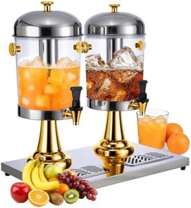 WELKOR 2 Gallon Beverage Dispenser with Stand,Juice Drink Dispensers with Ice Core for Parties, Weddings & Outdoor (GOLD)