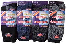 NEW 4 PAIRS Ladies/Womens Arctic Comfort chunky Wool Mix THERMAL socks, Black,blue,melange Grey,melange Black, UK 4-6 EUR 37-39