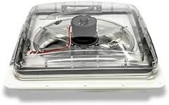 Heng's Industries Zephyr I RV Roof Vent Fan, 3-Speed Forward, 2-Speed Reverse - Manual Crank RV Roof Vent Fan -White, Clear Lid -