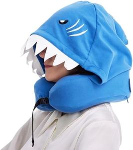 ALLINCOZY Privacy-Friendly Hooded Travel Pillow for Kids & Adults, Sensory-Friendly, Memory Foam Neck Support for Airplane, Car & Train, Breathable Fabric, Portable, Ultimate Comfort