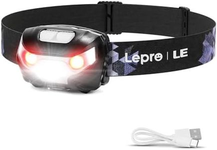 Headlamp Rechargeable L3200 High Lumen Head Lamp, Super Bright LED Head Light with 5 Modes and White Red Light, Waterproof Forehead Flashlight for Outdoor Camping, Hiking, Hunting, Running, Survival
