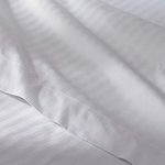 Damask Striped 300-Thread-Count, 100-Percent Long Staple Cotton, California King 110-Inch Wide x 102-Inch Long Flat Sheet Only (Top Sheet) White