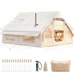 Inflatable Camping Tent with Chimney Opening and Skylight, Outdoor Camping Tent for 4–8 Persons with Air Pump, Waterproof Oxford Fabric for 4
