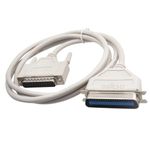 PARUHT DB25 to CN36 Cable, DB-25 Male to Centronics 36-Pin Female Serial Parallel Adapter IEEE1284 LPT Printer Cable, White (1.5 Meters)