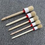 Purezo 5 pcs soft car detailing multi purpose brush set auto interior brush (White)