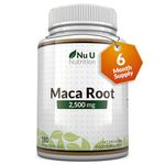 Maca Root Capsules 2500mg - 250mg of Maca Root per Capsule - 180 Vegan Capsules - 6 Month Supply - Maca Root Extract Supplement for Men & Women - Made in The UK