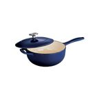 Tramontina Covered Saucier Enameled Cast Iron 3-Quart, Gradated Cobalt, 80131/071DS