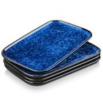 vancasso Stern Serving Platter & Tray Set, 4-Piece Ceramic Serving Plates for Parties, 11 Inch Easy-Clean Large Serving Dish for Main Course and Side Dishes, Blue