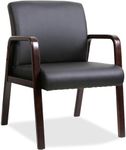 Lorell Black Leather Wood Frame Gue