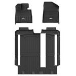 3W Floor Mats Fit Toyota Sienna 2021-2024 (Only for 8 Seat), TPE All Weather Custom Fit Floor Liner for Toyota Sienna 1st, 2nd and 3rd Row, Black (Only for 8 Seater)