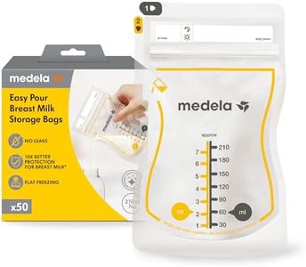 Medela Easy Pour - Bolsas de almacenamiento de leche materna, 50 unidades, 210 ml, desechables a prueba de fugas, con protección de leche, esenciales para la lactancia materna