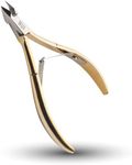 Rui Smiths Professional Cuticle Nippers, Gold-Plated Carbon Steel, French Handle, Double Spring, 6mm Jaw (Full Jaw)