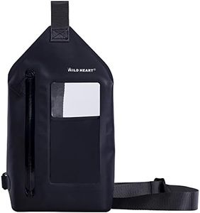WILD HEART Waterproof Sling Bag 2L Fully Waterproof TPU Material with Clear Camera Window (Black)