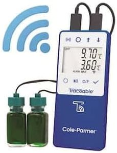 Traceable Wi-Fi Data Logging Refrigerator/Freezer Thermometer Compatible with TraceableLIVE Cloud Service; 2 Bottle Probes