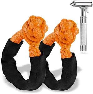 Soft Shackle Recovery Kit 2 Pack with All-Metal Escape Hammer (Window Breaker & Seatbelt Cutter) – 1/2" x 22" UHMWPE Rope 56,000 lbs – Off-Road Winch Towing Gear for Jeep Truck SUV ATV