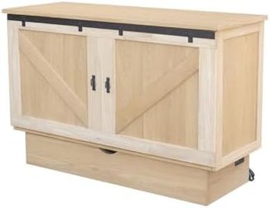 Starlight Canyon Home White Oak Queen Cabinet Bed Farmhouse Style with Metal Drawer Glides, Wood and MDF Construction, Rustic Compact Sleeper with 3 Upper Cabinets and Mattress