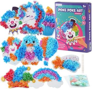 9PC Poke Art Kit for Girls Ages 4-8 | Princess Theme DIY Craft Kit | Mess-Free Fabric Puncture Painting | Creative Activity Gift for 6-12 Year Old Girls | Birthday Party Art Set