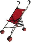 The New York Doll Collection First Dolls Stroller for Kids, one Piece – Red Color for18” inch Folds for Storage - Great Toddlers