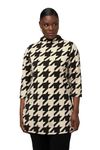 Ulla Popken Womenswear Plus Size Curvy Houndstooth Tunic Vanilla 42+ 814981150-42+