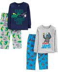 Simple Joys by Carter's Boys' Toddler 4-Piece Pajama Set, Gorilla/Dragons, 5T