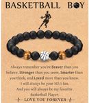 Leyung Bracelet Gifts for Teenage Boys, Football Baseball Basketball Soccer Bracelet Gifts for Boys Player Son Grandson Team Friend, Graduation Birthday Gifts for Teen Boys with Message Card, 7.5