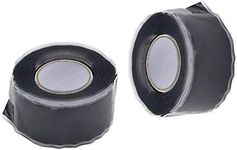 TUKA 6m (2x3m) Self Fusing Silicone Tape, Multi-Purpose Electrical Tape Repair Tape Sealing Insulation Tape, Silicone Band Amalgamation Rubber Tape, 25mm Width, Black Color, TKD5042-2x