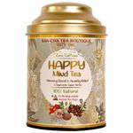 SAN-CHA Sancha Tea Boutique Happy Mind Tea, Caffeine Free Herbal Tea Bags, 25 Pyramid Tea Bags, All Natural Herbs For An Alert Mind, Indian Ginseng Tea, 140 Grams