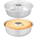 MOUYAT 2 Pack Angel Food Cake Pan, 9 Inch Nonstick Stainless Steel Tube Pan for Baking, Hollow Center Design, Home Kitchen