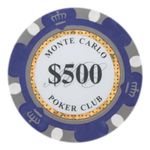 Brybelly Monte Carlo Premium Poker Chip Heavyweight 14-Gram Clay Composite - Pack of 50 ($500 Purple)