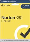 Norton 360 Deluxe | 5 User 1 Year | Total Security for PC, Mac, Android or iOS | Also Includes Password Manager | 70GB PC Cloud Back Up | SafeCam for PC | Product Key | No CD