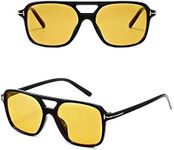 DUPER Aviator yellow 90s sunglasses womens - Black Frame & Orange lens sunglasses Y2K shades for women - 62-18 - 141 MM