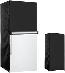 YZNKLXF Outdoor Refrigerator Cover 36''L x 30''W x 72''H,Suitable for Upright Freezers/Beverage Refrigerator, 600D Oxford Washable, Reusable, Front can be opened, Black