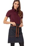 Chef Works Unisex Memphis Half Bistro Apron, Indigo Blue, One Size