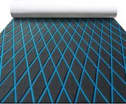 FOCEAN Boat Flooring EVA Foam Boat Decking Marine Mat Non-Slip Self-Adhesive Flooring Sheet for Motorboat Kayak Surfboard Garden Floor Swimming Pools, 94.5''x 47.2'', Dark Grey with Blue Lines
