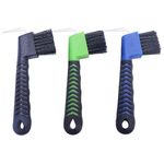 Lezevn 3 Pieces Horse Hoof Pick Brushes with Handle Striped Horseshoe Groove Cleaner Brush Portable Sturdy Horses Hoof Cleaner Horse Grooming Cleaning Tools, Random Color