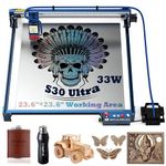 SCULPFUN S30 Ultra 33W Large Laser Engraver with Auto Air Assist and 600x 600mm(23.6"x 23.6") Working Area, 33W Output Metal Laser Cutter, High Accuracy Laser Engraving Machine, 10 Times Service Life