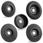 Hedume Set of 5 Angle Grinder Wood Carving Disc for 4" or 4 1/2" Attachments with 5/8 inch Arbor, Stump Tool Grinding Wheel Shaping, Wood Shaping Disc Grinder Cutting Wheel Grinding Disk Attachments