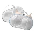 Bra Wash Bag Set of 2 Mesh Laundry Washing Bags with Premium Zipper for Bra Foldable Mesh Lingerie Underware Mesh Wash Bags Bra Washer Protector for Washing Machine