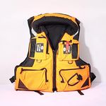 Sea Fishing Life Jacket Rock Fishing Adult Fishing Vest Multi-Function Removable Portable Swimming Large Buoyancy XXL Orange