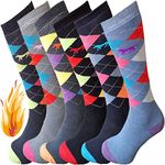 Ladies/Girls Thermal Knee High Equestrian Socks, Argyle Design, Sports Winter Warm Ski Cosy Horse Riding Socks UK Size 4-7 (3)