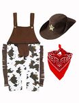 MOMBEBE COSLAND Toddler Cowboy Costume Baby Boys' Halloween Cowboy Outfits, 2T