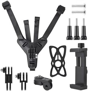 ShipeeKin Supporto per casco da moto Supporto per il mento per cinghia con braccio di estensione per telefoni cellulari e tutte le serie Gopro Hero, Insta360, SJCAM, EK7000, Xiaomi Yi 4K ecc