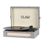 Claw Stag Retro Vinyl Record Player with Bluetooth 5.3, 10W Stereo Speakers, 33½/45/78 RPM, USB Recording, AUX-in, RCA Out, Headphone Jack, Volume Knob & Playback Buttons | Grey