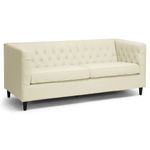 Baxton Studio Darrow Modern Leather Sofa, Cream/Beige