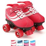 Osprey Disco Quad Roller Skates for Adults and Kids, Retro Roller Boots with ABEC 7 Bearings, UK ADULT 4/EU 37, Red