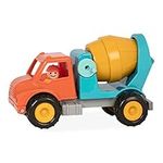 Battat - Cement Mixer Truck with Working Movable Parts and Driver - Toy Trucks for Toddlers 18m+, Orange/Blue